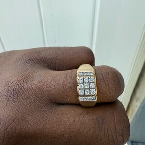 Gold and Silver Diamond Ring 10 karat gold